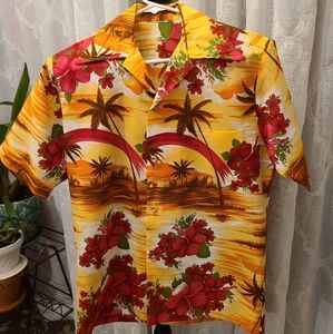 Vintage Hawaiian tiki aloha shirt